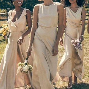 BHLDN Beckett Satin Charmeuse Maxi Dress - Anthropologie